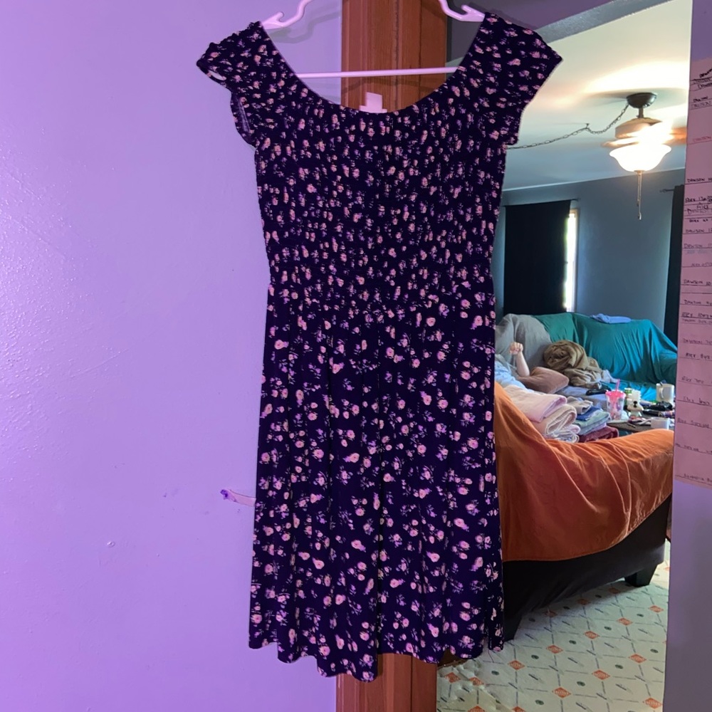 Floral Cold Shoulder Skater Dress